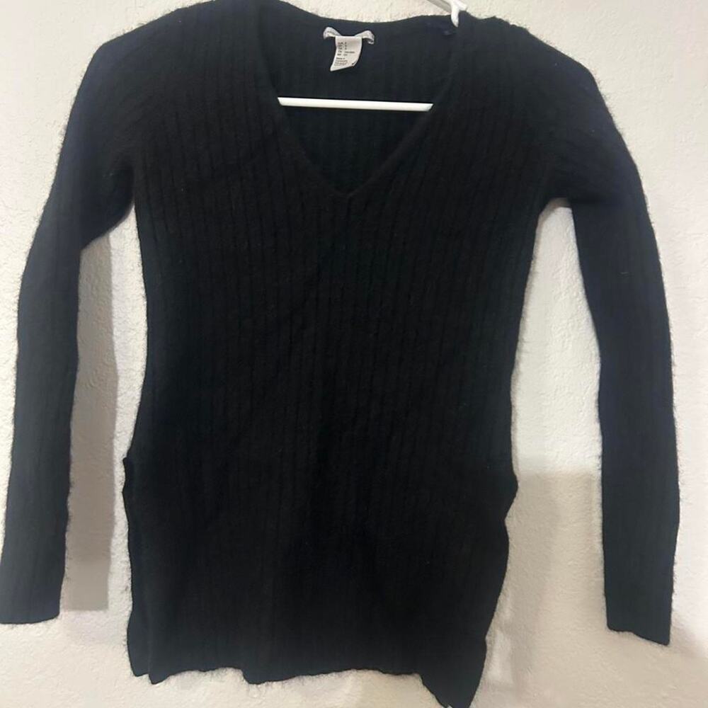 Black 100 cashmere sweater with
